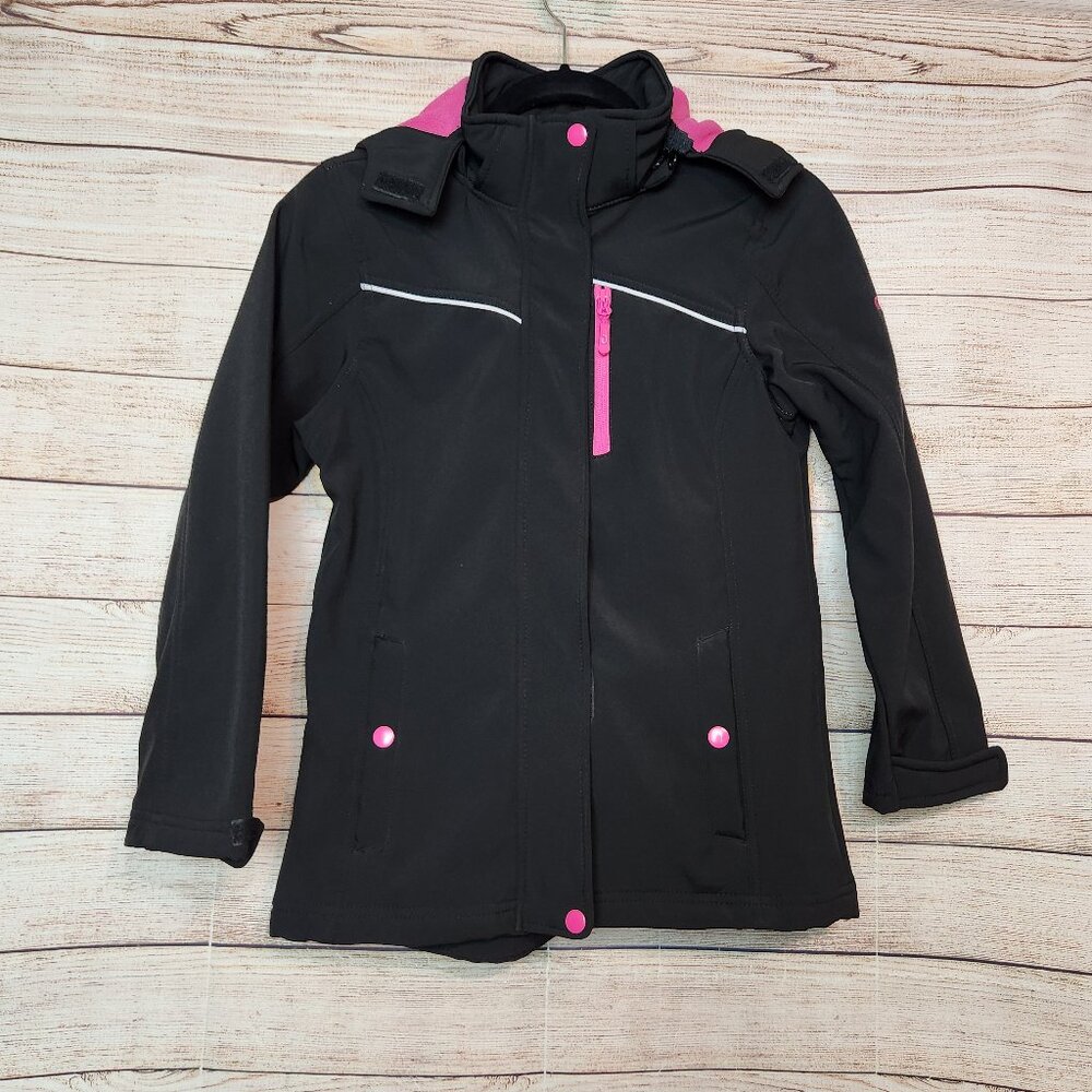 CB Cutter Buck Sport Jacket Women's Size M 10-12 Black Pink Heavyweight Hoodie